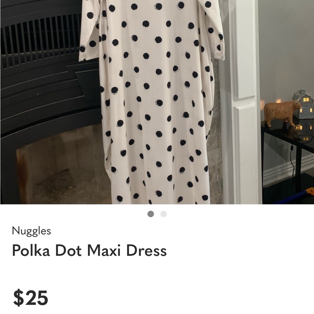 Cream Polka Dot Maxi Dress with Black Spots